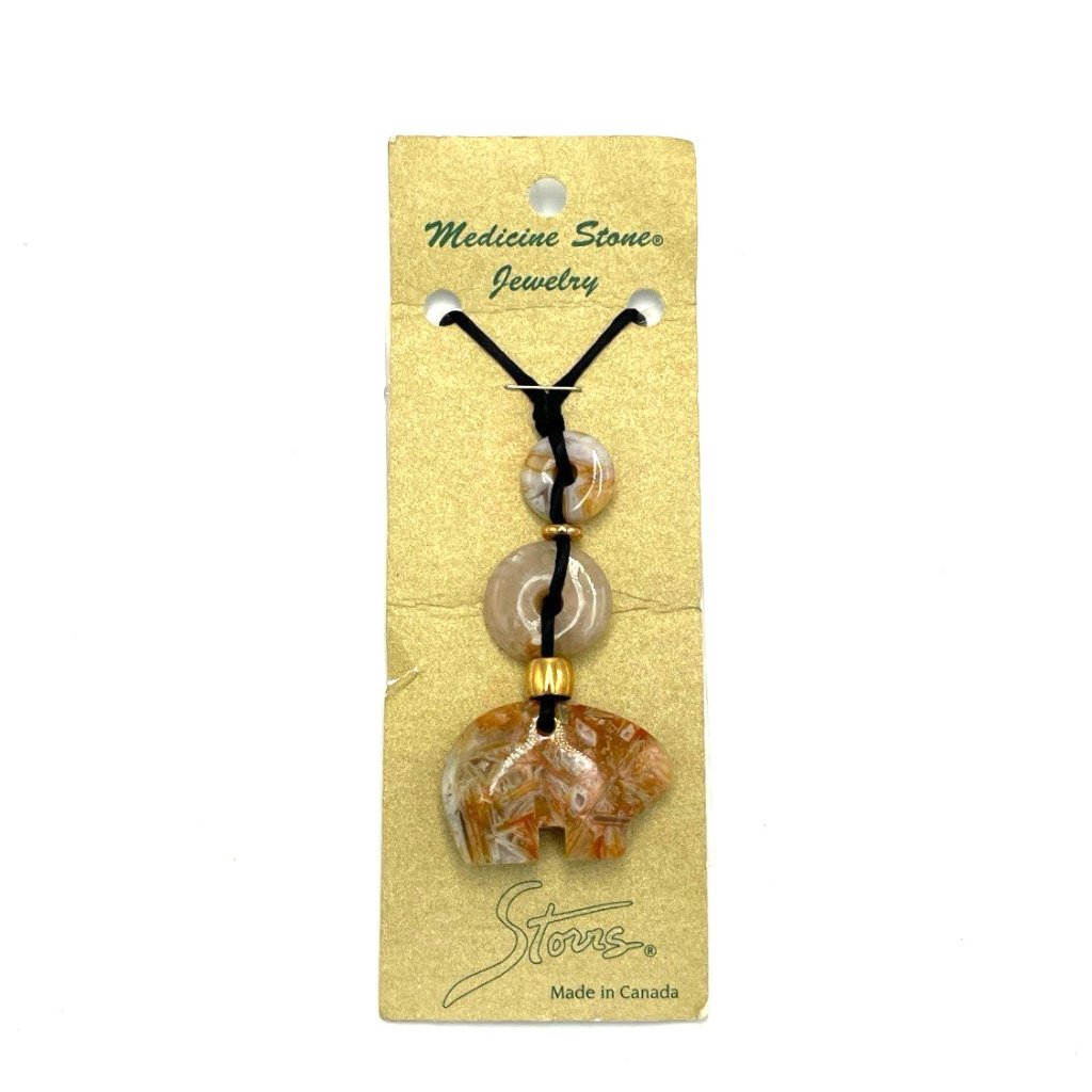 Storrs Medicine Stone Jewelry Necklace Made In Canada Bear Mountain Pendant
